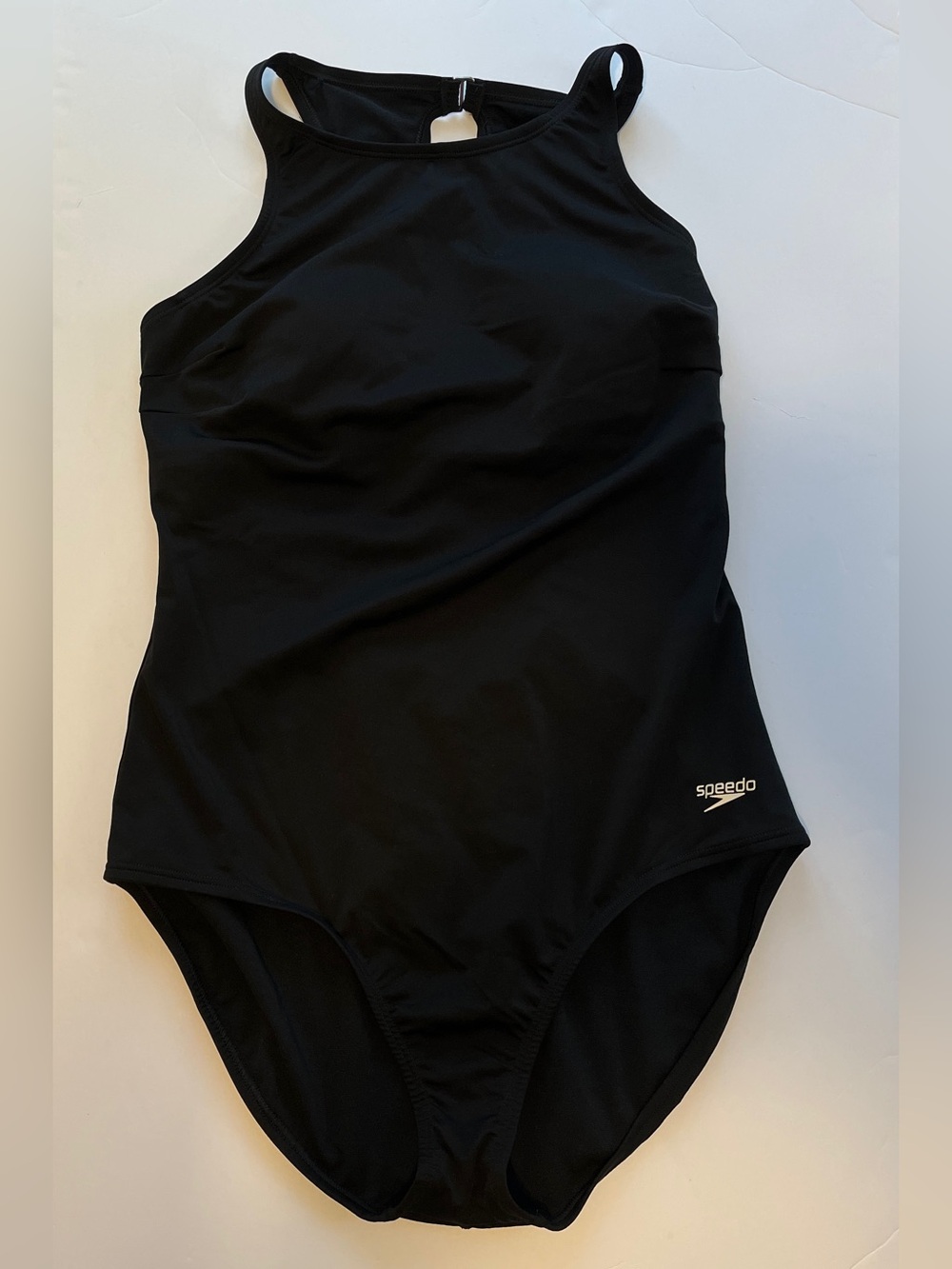 Speedo Black One-Piece Swimsuit size 14 perfomance enhancing liner women New